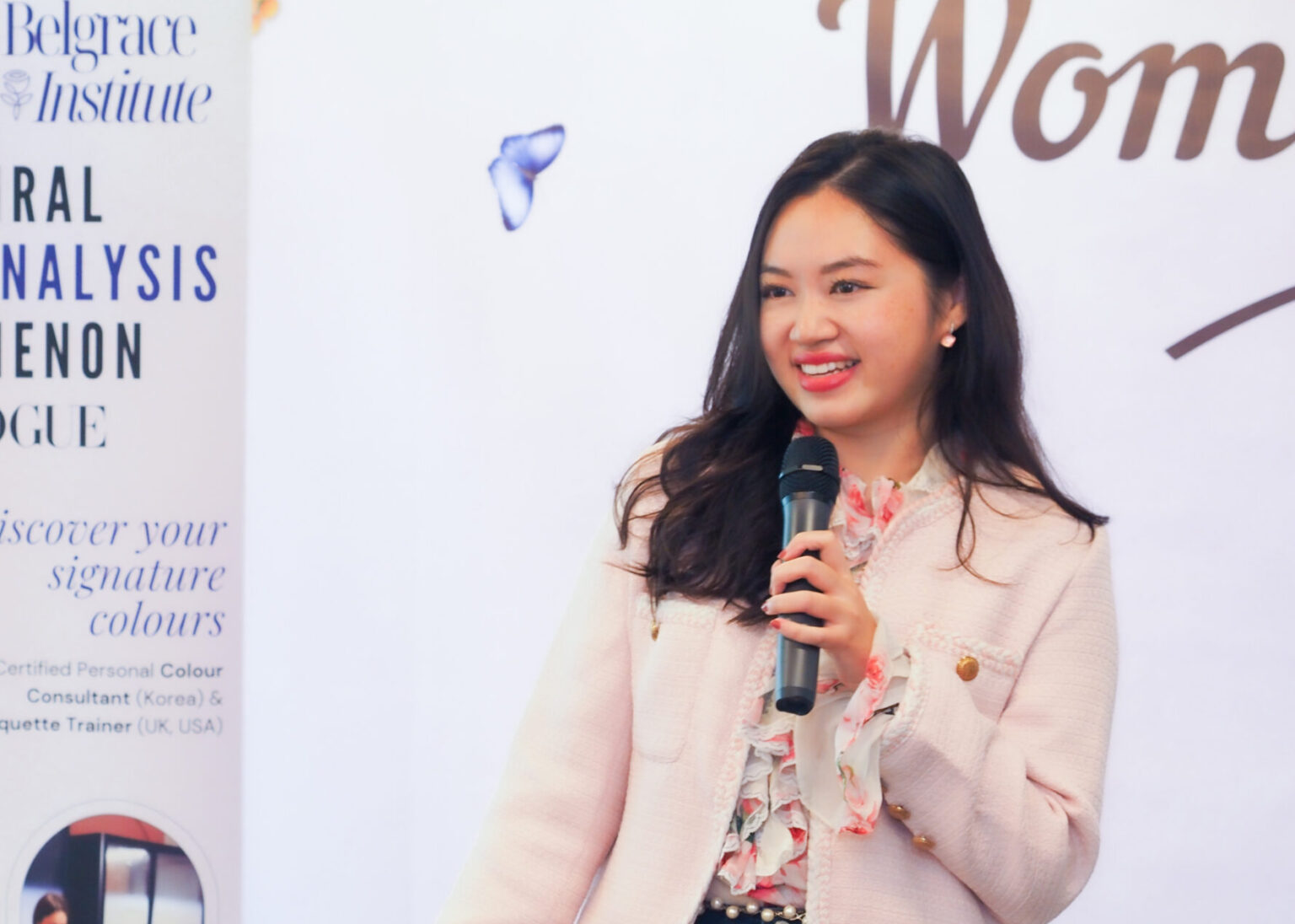 Annabelle Siena Lim delivering a keynote talk on stage
